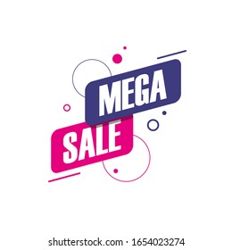 Mega Sale promotional badge. Discount label for business, sale promotion and advertising. Vector illustration.