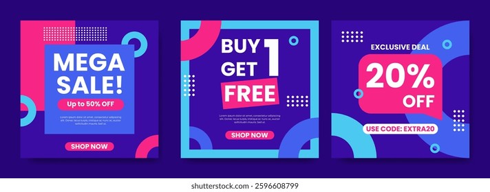 Mega Sale Promotional Banner with Flash Discounts