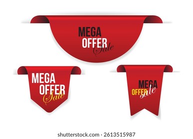 Mega Sale Red Ribbon Tag Set