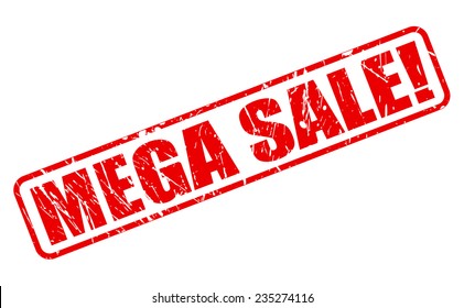 Mega sale red stamp text on white