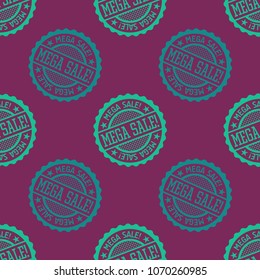 Mega Sale seamless pattern. Seamless badge pattern, backdrop for your design.