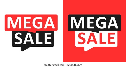 Mega Sale. Set of Sale labels. Vector illustration. Isolated on white background