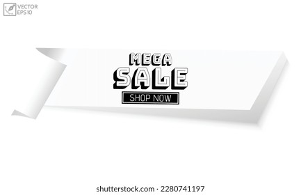 Mega sale shop now paper design.