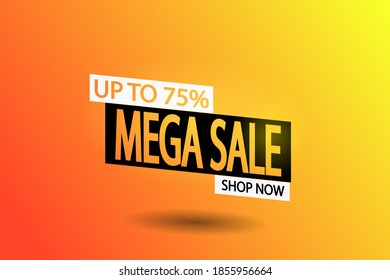 Mega sale. shop now. Vector EPS10