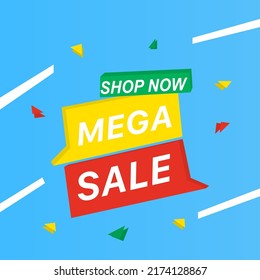 Mega Tienda De Venta Ahora. Ilustración del vector