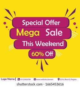 Mega sale social media banner