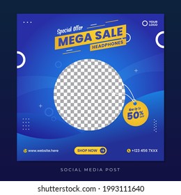 Mega sale social media post template