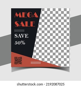 mega sale social media post design