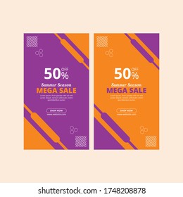 Mega sale social media stories set template