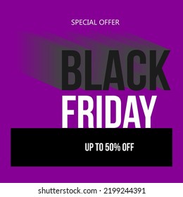 Mega sale special offer Black Friday sale promotion banner purple color background