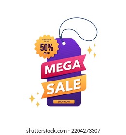 Mega Sale Special Offer Promotion Design Label or Banner Template