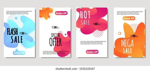 Mega sale special offer set Dynamic abstract fluid mobile for sale banners. Sale banner template design. design for flyer, gift card,  Poster on wall ,coverbook,  banner, social media posted