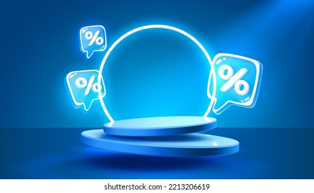 Mega sale special offer, Stage podium percent, Stage Podium Scene with for Award, Decor element background. Vector illustration - Shutterstock ID 2213206619
