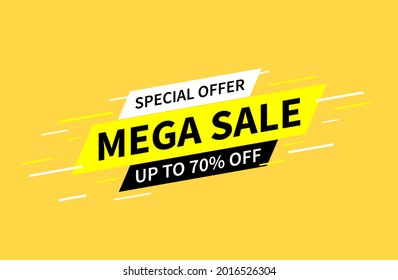 Mega sale and special offer template banner concept.