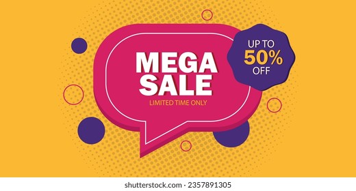 Mega Sale Speech Bubble banner