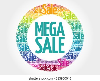 MEGA SALE stamp vector words cloud, business concept background