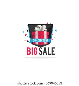 Mega Sale sticker vector design.
