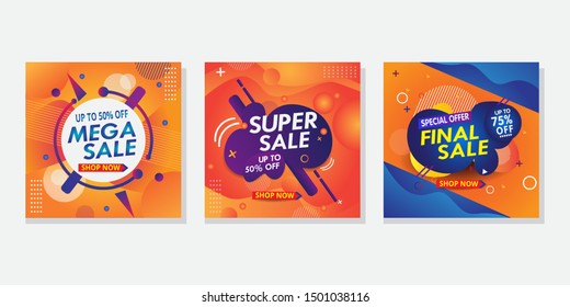 Mega sale, Super Sale, Final Sale Promotion banner template_EPS 10