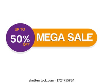 mega sale tag badge vector format