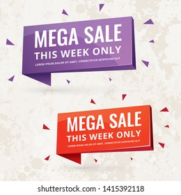 mega sale tag design vector illustration and discount sticker design