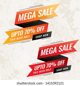 mega sale tag design vector illustration and discount sticker design