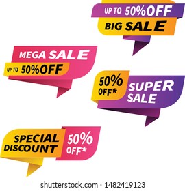 mega sale tag design vector illustration and discount sticker design