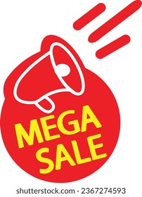 Mega sale tag vector art