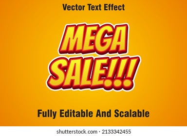 efecto de texto de mega venta en 3d estilo y color naranja editable