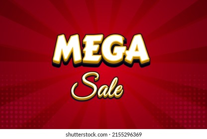 Mega sale text effect 3d style