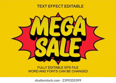 MEGA VENTA EFECTO DE TEXTO VECTOR EDITABLE