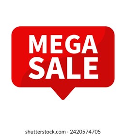 Mega Venta Texto En Forma De Rectángulo Rojo Para La Promoción De Venta Comercialización Comercial Información De Medios Sociales Anuncio
