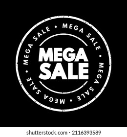 Mega Sale text stamp, business concept background