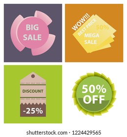 Mega Sale with Upto 50% Discount Offer, Creative Poster, Banner or Flyer design, 3D typographical background, Vector illustration.