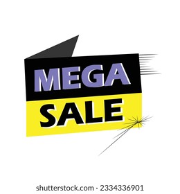 Diseño de etiquetas de vectores Mega Sale, objeto