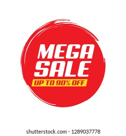 Mega Sale Vector Label, Badge, Tag, Banner