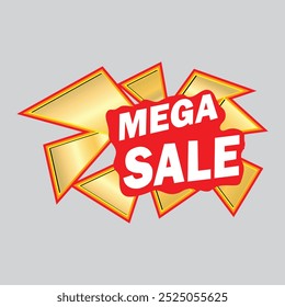 Ilustración del icono de la etiqueta engomada del Vector de la venta del mega