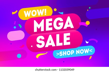 Mega Sale for web app banner  Discount banner design  Mega sale promotion offer design 