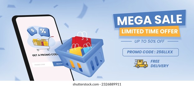 Mega sale website banner design