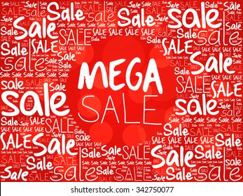 MEGA SALE word cloud background, business concept