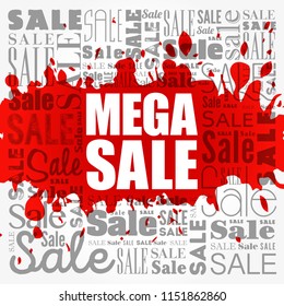MEGA SALE word cloud collage, business concept background