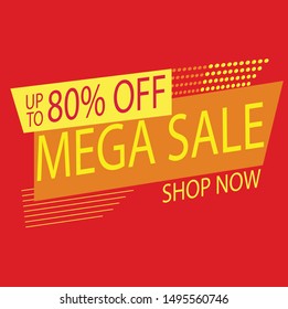 mega sale word concept vector illustration with lines and 3d style, landing page, template, ui, web, mobile app, poster, banner, flyer, background, gift card, coupon, label, wallpaper