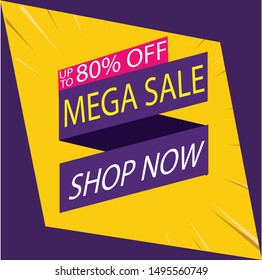 mega sale word concept vector illustration with lines and 3d style, landing page, template, ui, web, mobile app, poster, banner, flyer, background, gift card, coupon, label, wallpaper