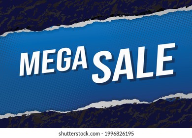 Mega venta concepto de palabra ilustración vector con estilo moderno futurista 3d para la plantilla de la página de aterrizaje ui aplicación móvil afiche pancarta volante fondo tarjeta de regalo etiqueta de cupón papel tapiz