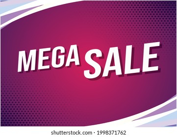 Mega venta concepto de palabra ilustración vector con líneas 3d estilo para la página de inicio de medios sociales, plantilla, ui, web, aplicación móvil, afiche, banner, volante, fondo, tarjeta de regalo, cupón, etiqueta, papel tapiz