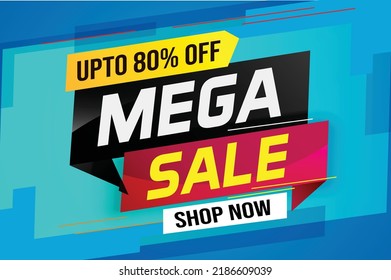 mega sale word concept vector illustration with lines and 3d style, landing page, template, ui, web, mobile app, poster, banner, flyer, background, gift card, coupon, label, wallpaper	