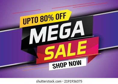 mega sale word concept vector illustration with lines and 3d style, landing page, template, ui, web, mobile app, poster, banner, flyer, background, gift card, coupon, label, wallpaper