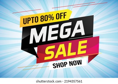 mega sale word concept vector illustration with lines and 3d style, landing page, template, ui, web, mobile app, poster, banner, flyer, background, gift card, coupon, label, wallpaper