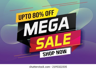 mega sale word concept vector illustration with lines and 3d style, landing page, template, ui, web, mobile app, poster, banner, flyer, background, gift card, coupon, label, wallpaper