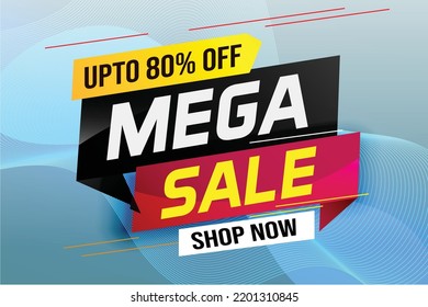 mega sale word concept vector illustration with lines and 3d style, landing page, template, ui, web, mobile app, poster, banner, flyer, background, gift card, coupon, label, wallpaper