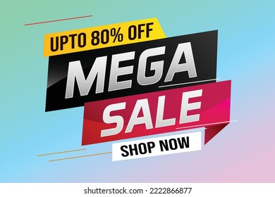 mega sale word concept vector illustration with lines and 3d style, landing page, template, ui, web, mobile app, poster, banner, flyer, background, gift card, coupon, label, wallpaper
